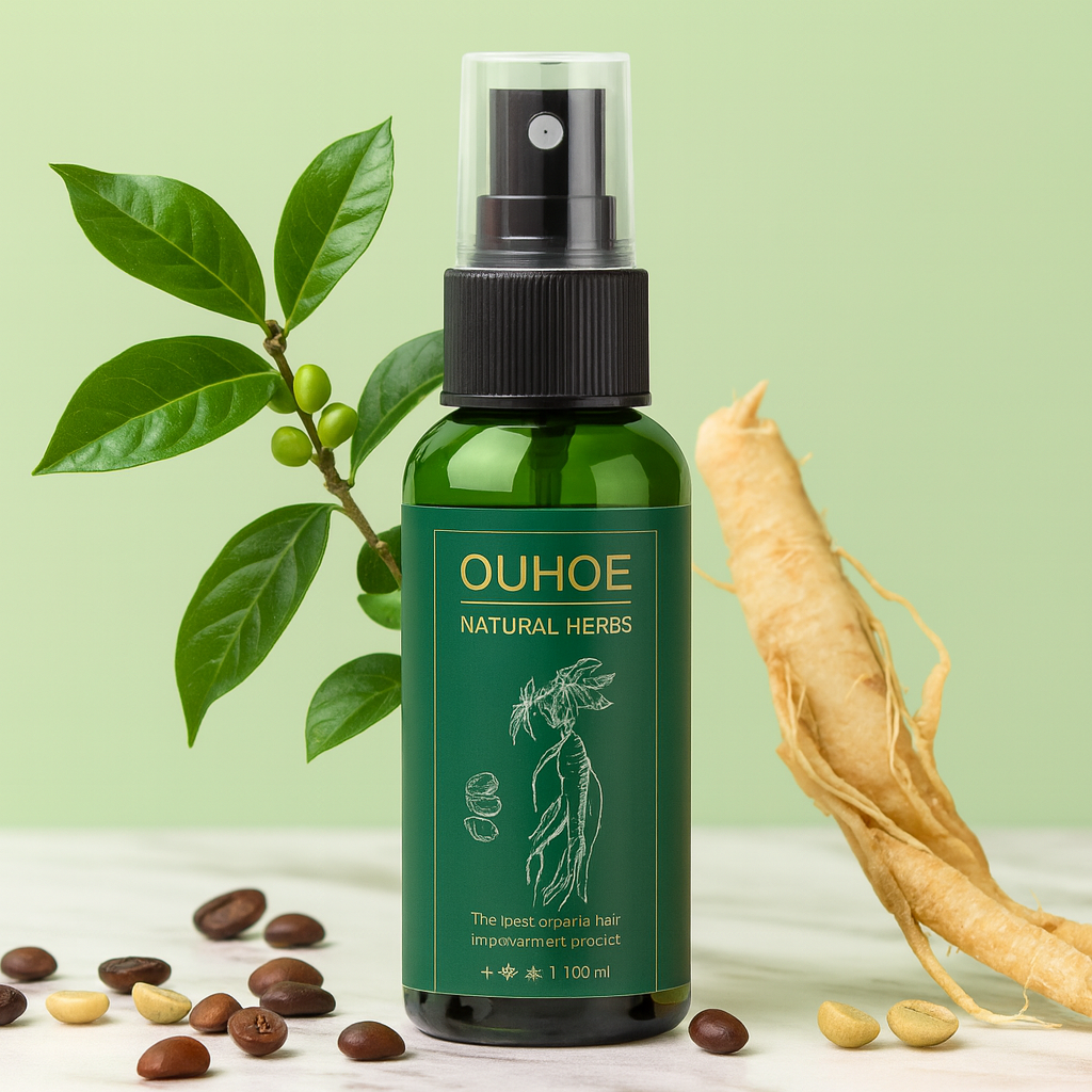 Suero Capilar de Ginseng OUHOE Natural Herbs (100ml) | Recupera tu cabello, detén la caída y realza tu feminidad ✨