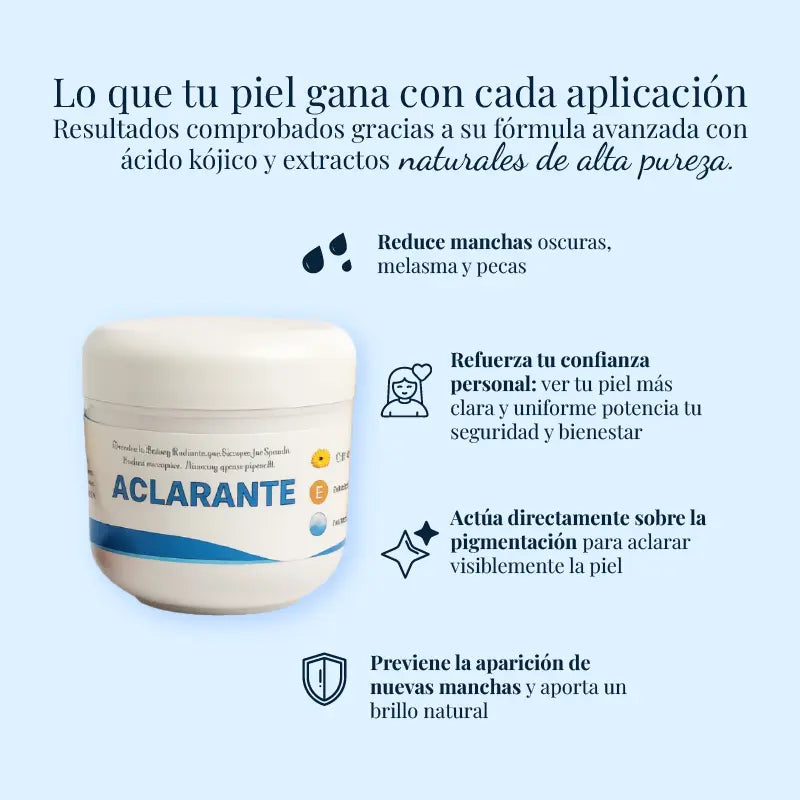 🌟 Crema Aclarante Despigmentante 60 g | Aclara, hidrata y potencia tu confianza