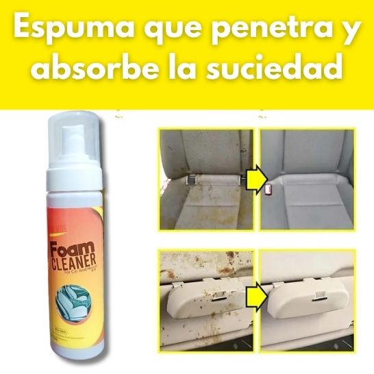 Foam Cleaner Espuma Limpiadora Multiusos – Limpieza Profunda para Hogar y Carro, Elimina Grasa y Manchas Difíciles