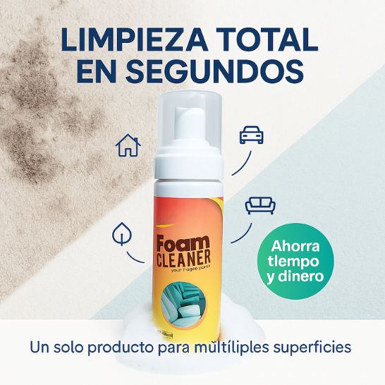 Foam Cleaner Espuma Limpiadora Multiusos – Limpieza Profunda para Hogar y Carro, Elimina Grasa y Manchas Difíciles